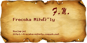 Frecska Mihály névjegykártya